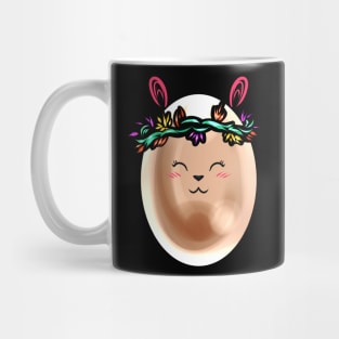 Cute Painted Easter Egg With Flower Wreath For Easter Mug